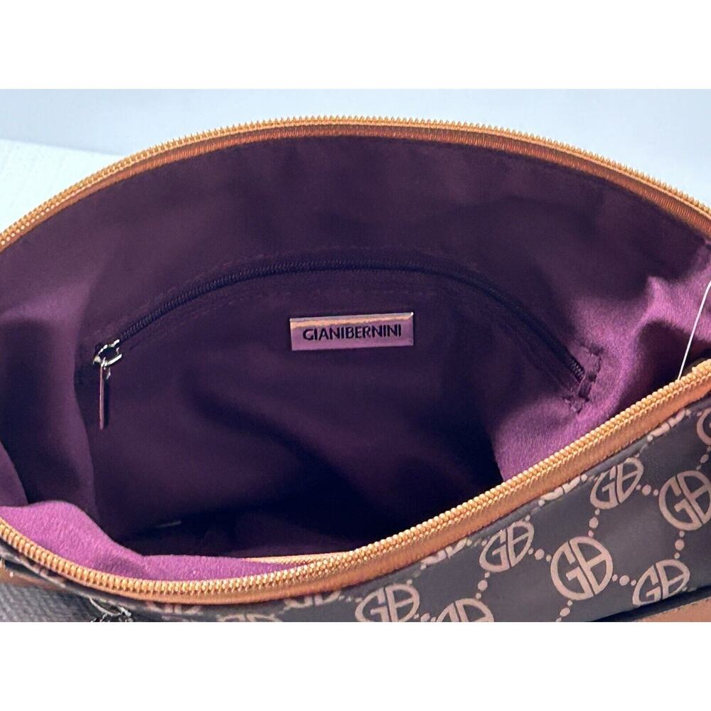 GIANI BERNINI logo nylon North South small crossbody bag - Chocolate brown - Picture 14 of 16